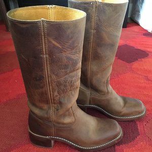 Frye Campus 14L Boots in Dark Brown Oiled Leather
